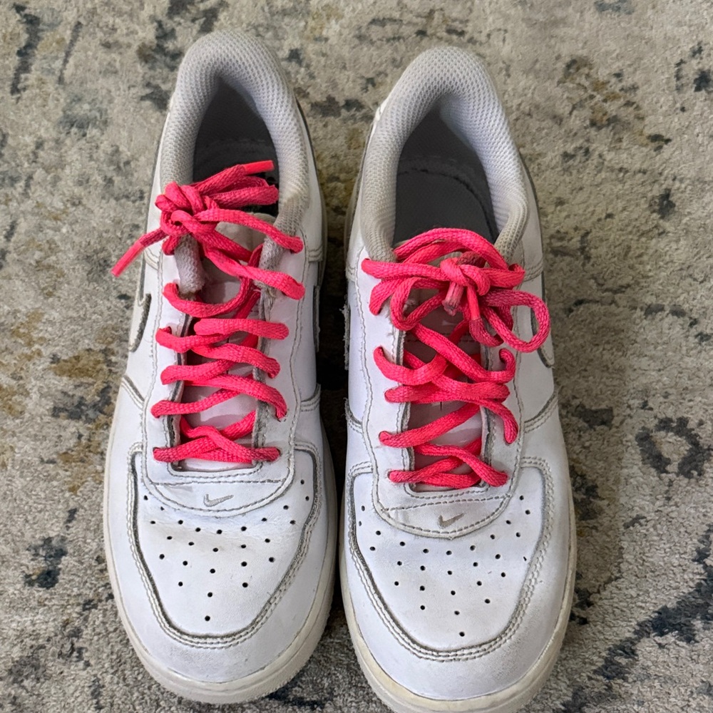 Kids White and Pink Sneakers